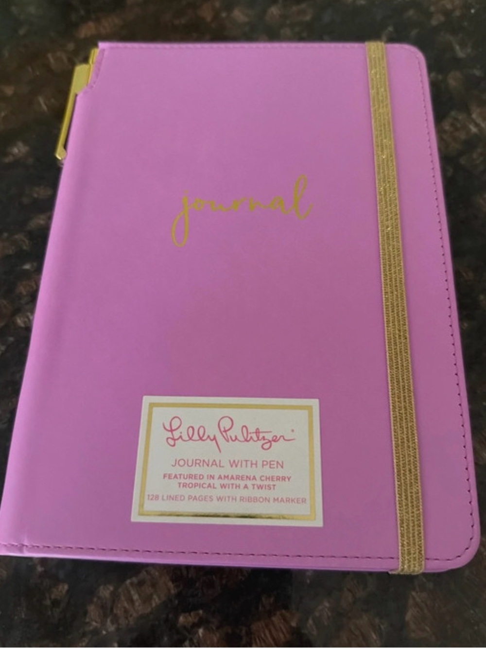 Lilly Pulitzer Pink Journal with Gold Accents